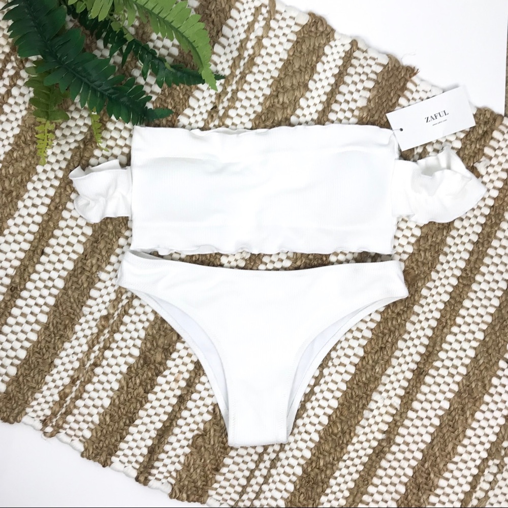NEW White Ruffle Zaful Bikini